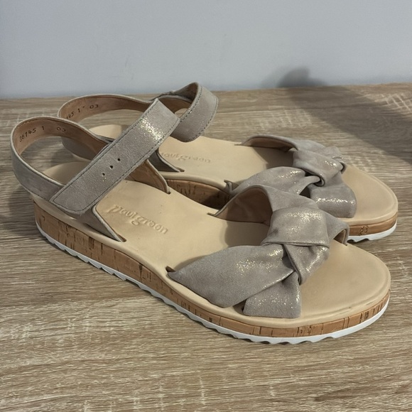 Paul green Taupe Knotted Sandals with Ankle Strap size 8.5 - Picture 2 of 10